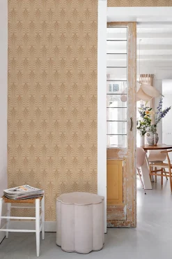 ESTAhome papier peint forme graphique rose terracotta - 50 x 900 cm - 139635