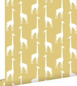 ESTAhome papier peint girafes jaune ocre - 53 cm x 10.05 m - 139059