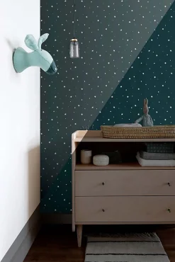 ESTAhome papier peint glow-in-the-dark étoiles fluorescentes bleu foncé - 53 cm x 10.05 m - 139262