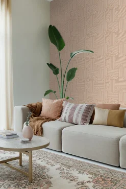 ESTAhome papier peint graphique 3D terracotta claire - 53 cm x 10.05 m - 139936