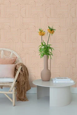 ESTAhome papier peint graphique 3D terracotta claire - 53 cm x 10.05 m - 139936