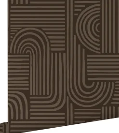 ESTAhome papier peint graphique 3D brun foncé - 50 x 900 cm - 139940