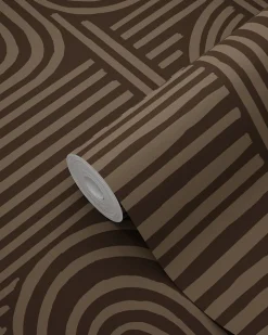 ESTAhome papier peint graphique 3D brun foncé - 50 x 900 cm - 139940
