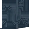ESTAhome papier peint graphique 3D bleu foncé - 53 cm x 10.05 m - 139939