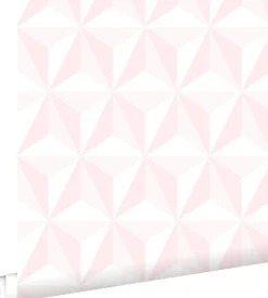 ESTAhome papier peint graphique 3D rose clair - 53 cm x 10.05 m - 138911