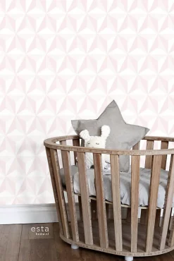 ESTAhome papier peint graphique 3D rose clair - 53 cm x 10.05 m - 138911