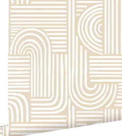 ESTAhome papier peint graphique 3D sable beige - 53 cm x 10.05 m - 139935