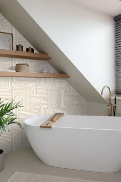 ESTAhome papier peint graphique 3D sable beige - 53 cm x 10.05 m - 139935