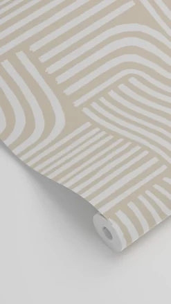 ESTAhome papier peint graphique 3D sable beige - 53 cm x 10.05 m - 139935