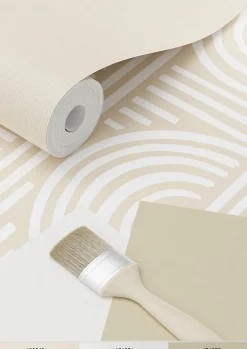 ESTAhome papier peint graphique 3D sable beige - 53 cm x 10.05 m - 139935