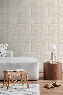 ESTAhome papier peint graphique 3D sable beige - 53 cm x 10.05 m - 139935