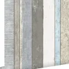 ESTAhome papier peint imitation bois gris et bleu clair - 53 cm x 10.05 m - 138250