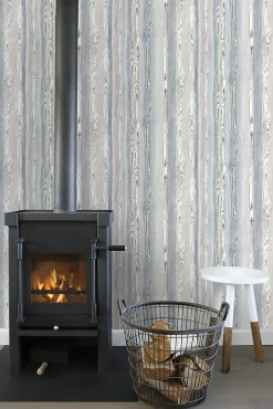 ESTAhome papier peint imitation bois bleu et gris - 53 cm x 10.05 m - 148626
