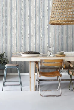 ESTAhome papier peint imitation bois bleu et gris - 53 cm x 10.05 m - 148626