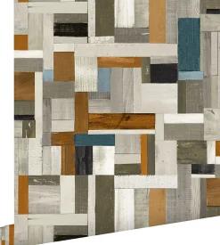 ESTAhome papier peint imitation bois gris, marron et bleu gris - 53 cm x 10.05 m - 138515
