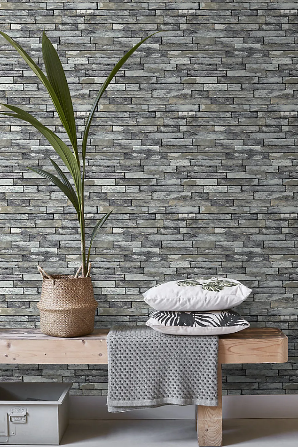 ESTAhome papier peint imitation bois gris et jaune foncé - 53 cm x 10.05 m - 138242