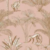 ESTAhome papier peint intissé XXL jungle rose pêche - 50 x 837 cm - 158943