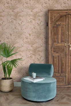 ESTAhome papier peint intissé XXL jungle rose pêche - 50 x 837 cm - 158943