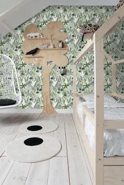 ESTAhome papier peint intissé XXL feuilles au style scandinave vert menthe - 50 x 900 cm - 158894