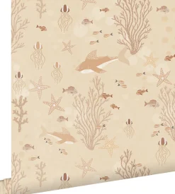 ESTAhome papier peint le monde sous-marin beige chaud - 50 x 900 cm - 130930