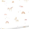ESTAhome papier peint licornes beige, rose clair et jaune ocre - 50 x 900 cm - 139538