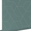 ESTAhome papier peint lignes graphiques bleu gris - 50 x 900 cm - 139949