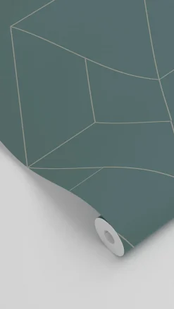 ESTAhome papier peint lignes graphiques bleu gris - 50 x 900 cm - 139949