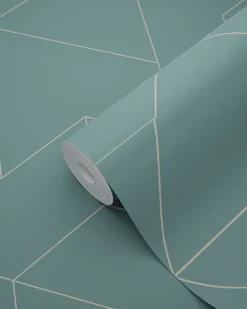 ESTAhome papier peint lignes graphiques bleu gris - 50 x 900 cm - 139949