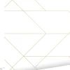 ESTAhome papier peint lignes graphiques blanc et or - 53 cm x 10.05 m - 139143