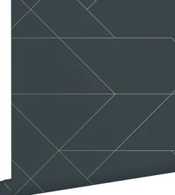 ESTAhome papier peint lignes graphiques bleu foncé et or - 53 cm x 10.05 m - 139213