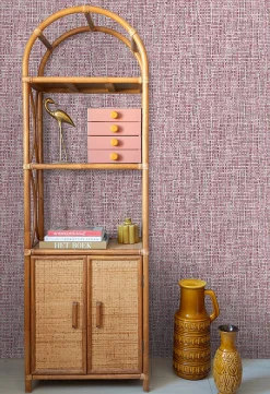 ESTAhome papier peint lin bordeaux - 53 cm x 10.05 m - 148663