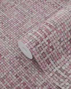 ESTAhome papier peint lin bordeaux - 53 cm x 10.05 m - 148663