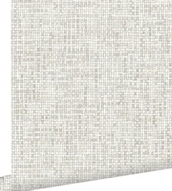 ESTAhome papier peint lin gris chaud clair - 53 cm x 10.05 m - 148660