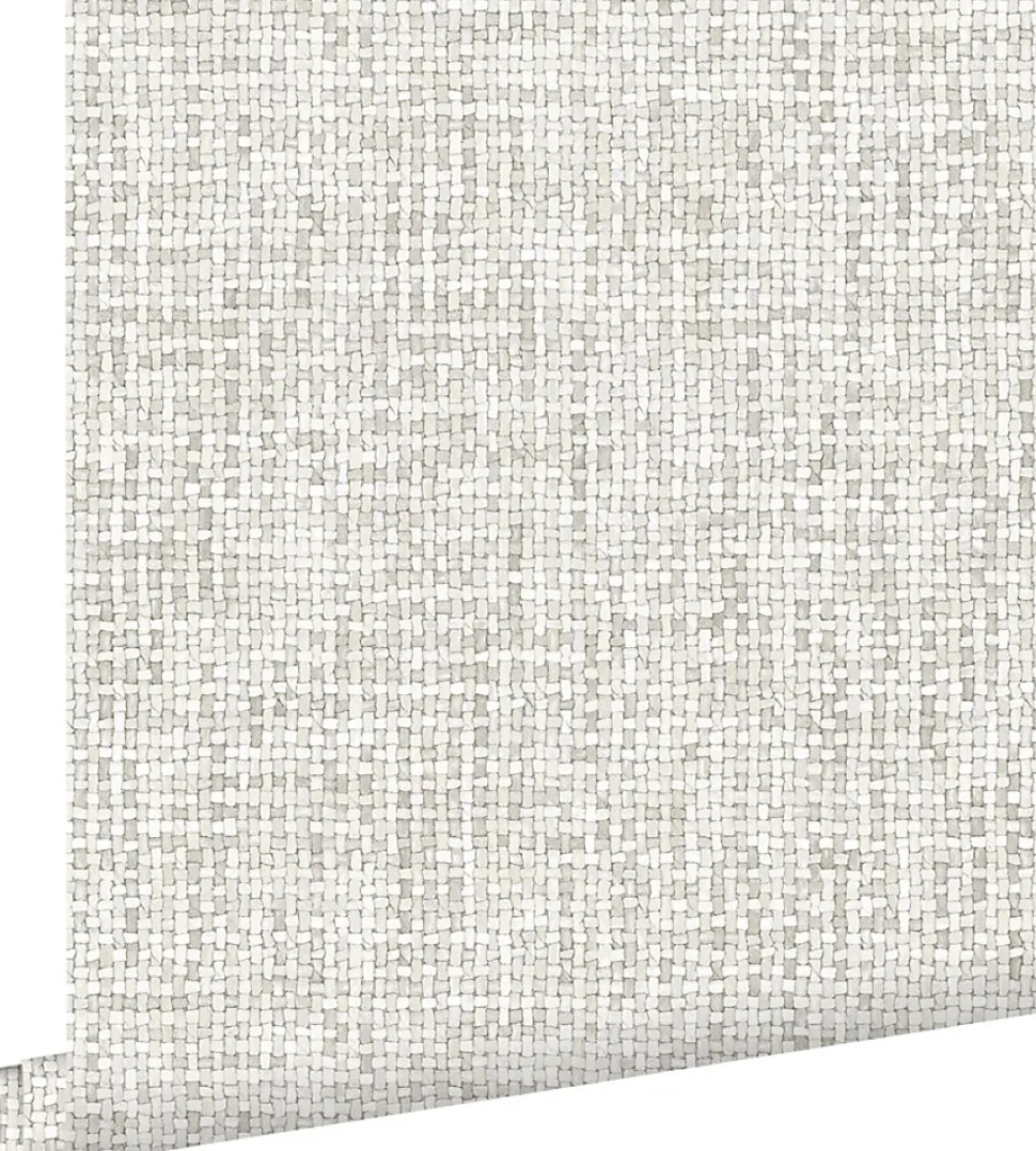 ESTAhome papier peint lin gris chaud clair - 53 cm x 10.05 m - 148660