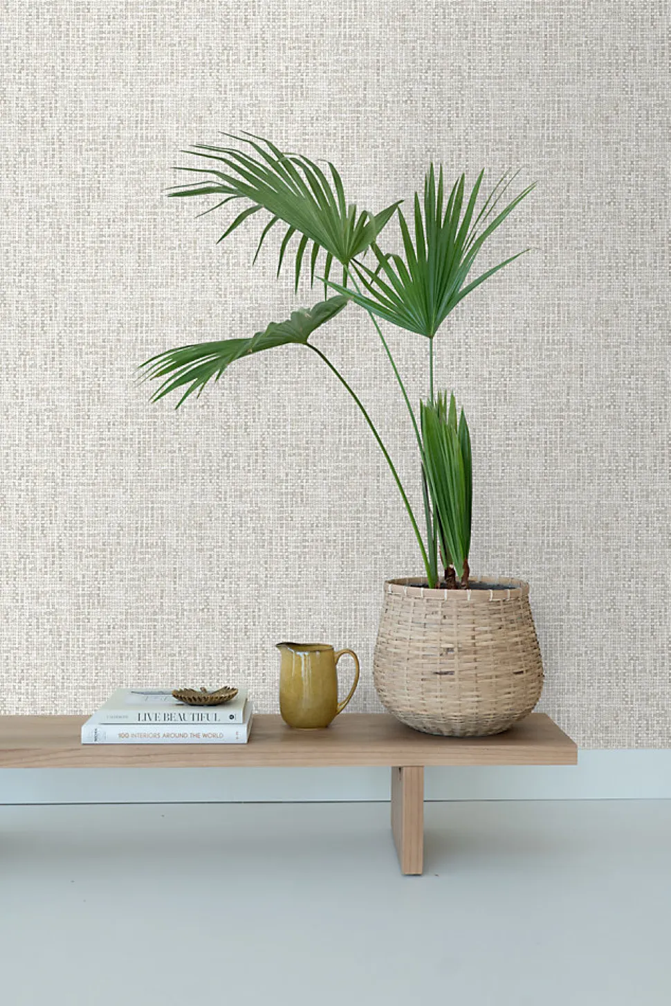 ESTAhome papier peint lin gris chaud clair - 53 cm x 10.05 m - 148660