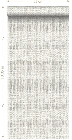 ESTAhome papier peint lin gris chaud clair - 53 cm x 10.05 m - 148660