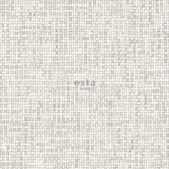 ESTAhome papier peint lin gris chaud clair - 53 cm x 10.05 m - 148660