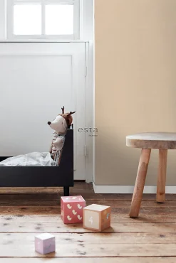 ESTAhome papier peint lin beige chaud - 53 cm x 10.05 m - 139472