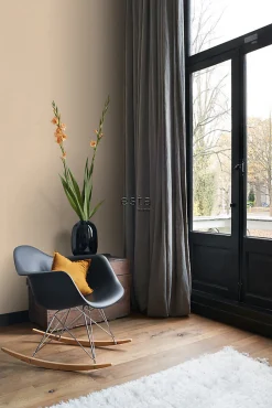 ESTAhome papier peint lin beige chaud - 53 cm x 10.05 m - 139472