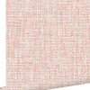 ESTAhome papier peint lin rose orange pêche - 53 cm x 10.05 m - 148661