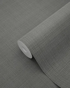 ESTAhome papier peint lin gris foncé - 53 cm x 10.05 m - 139028
