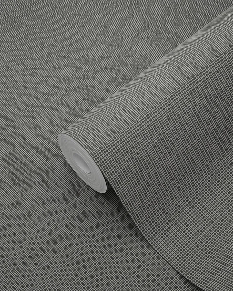 ESTAhome papier peint lin gris foncé - 53 cm x 10.05 m - 139028