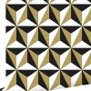 ESTAhome papier peint motif graphique or brillant, blanc et noir - 53 cm x 10.05 m - 139118