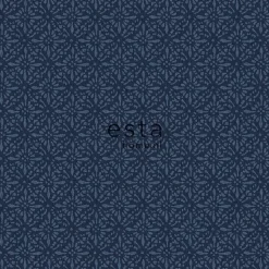 ESTAhome papier peint motif oriental bleu - 53 cm x 10.05 m - 148322