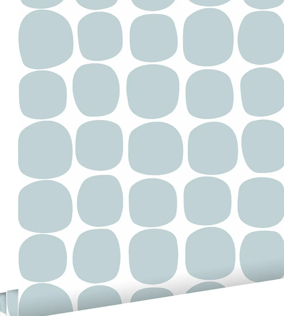 ESTAhome papier peint motif graphique bleu clair et blanc - 53 cm x 10.05 m - 139088