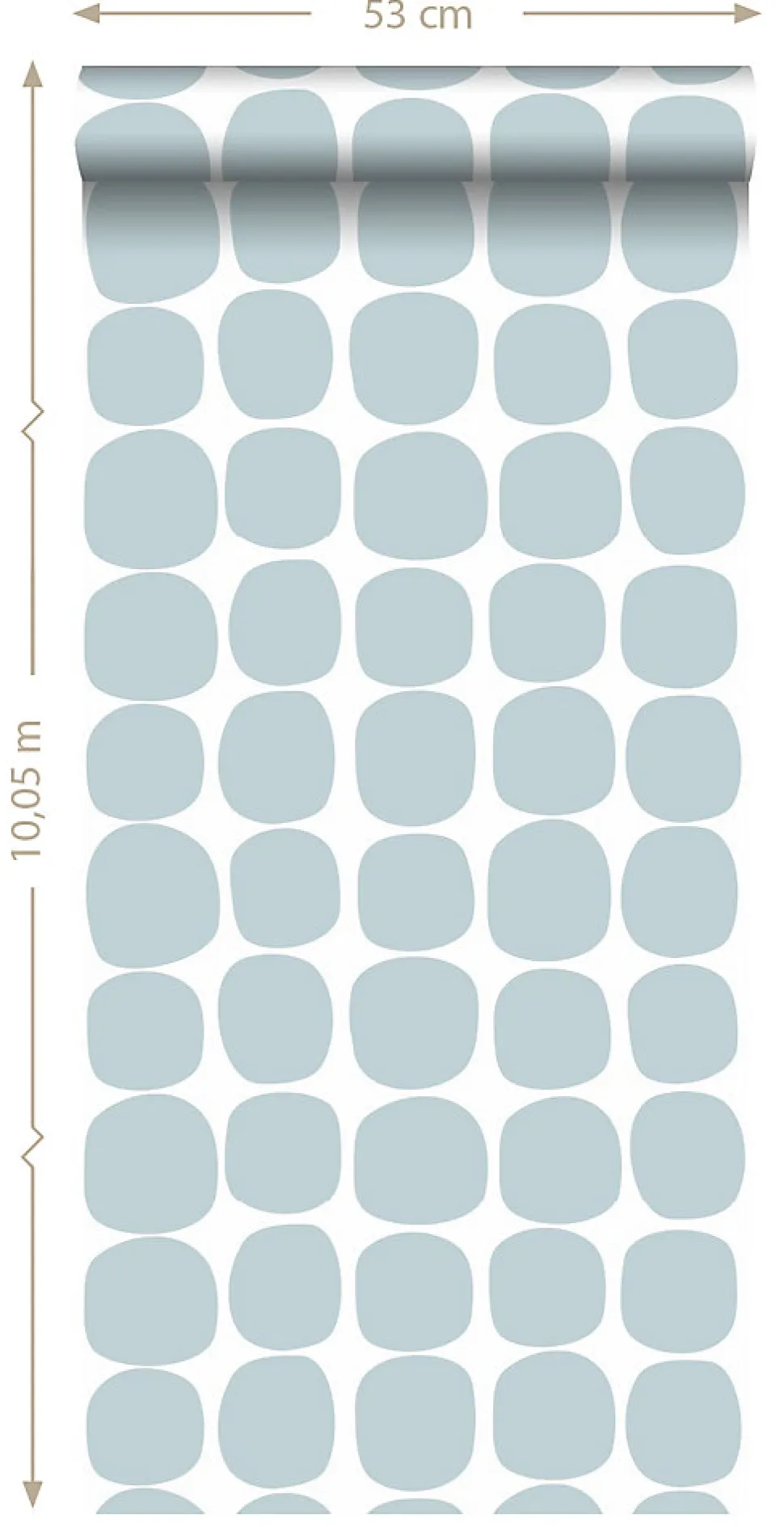 ESTAhome papier peint motif graphique bleu clair et blanc - 53 cm x 10.05 m - 139088