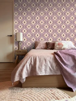 ESTAhome papier peint ornements au style rétro lilas violet - 50 x 900 cm - 130988