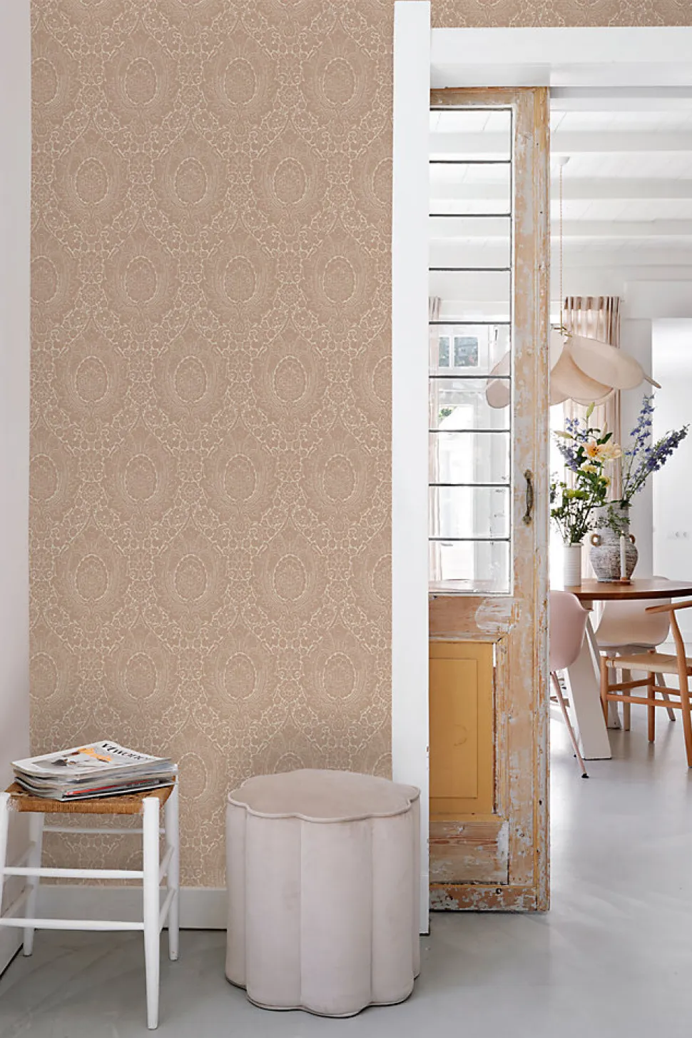 ESTAhome papier peint ornement vieux rose - 50 x 900 cm - 139632