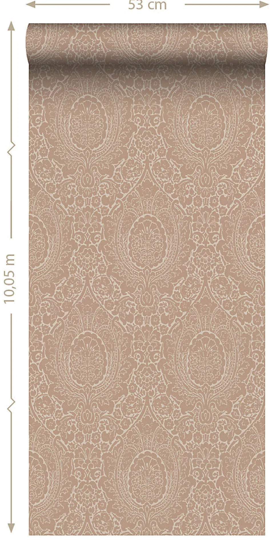 ESTAhome papier peint ornement vieux rose - 50 x 900 cm - 139632
