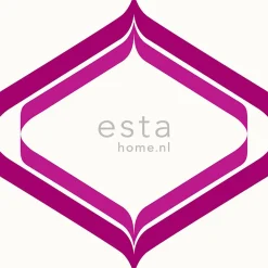 ESTAhome papier peint ornements au style rétro rose et blanc - 53 cm x 10.05 m - 135443